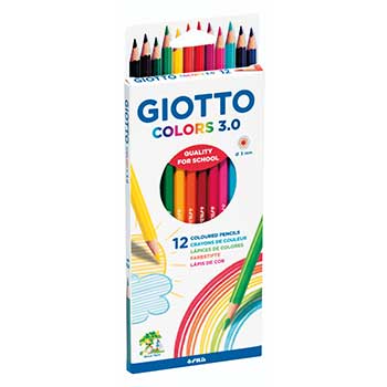 Lápis Cor 12un Cx Cartão Giotto Colors 3.0 18cm