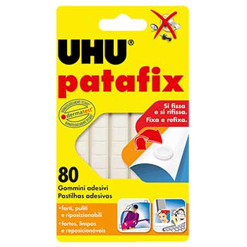 Pastilhas Bi-adesivas Patafix UHU Branco 80un