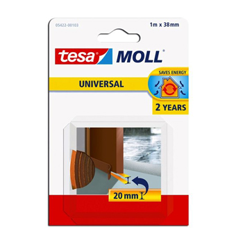 Fita Adesiva Espuma Veda Portas Densa 38mmx1m Tesa Castanho